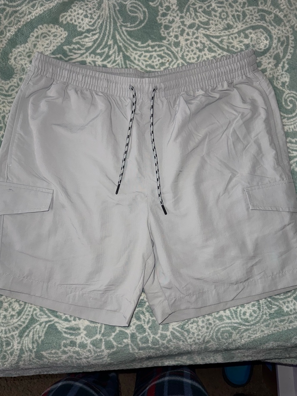 Original Use Light Gray Cargo Shorts with Drawstring